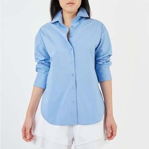 Meg Light Blue Button Down Work Boyfriend Shirt